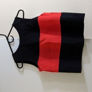 Valentino Color Block Black and Red Wool Shirt Size Large